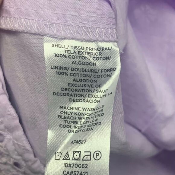 LOFT Gorgeous Eyelet Cotton Shift Lavender Dress - Picture 8 of 8